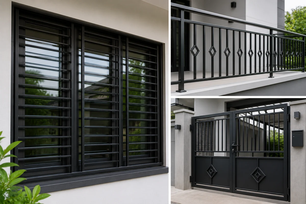 Pembuatan teralis railing dan pintu besi oleh tukang las listrik
