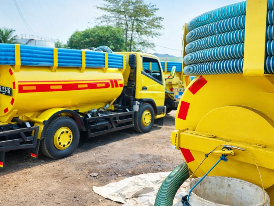 Pekerjaan sedot septic tank rumah di area Jakarta Utara