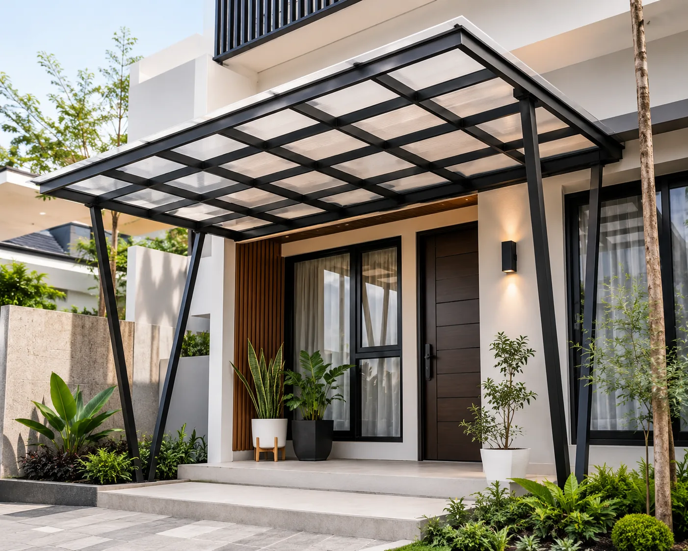 Kanopi teras rumah untuk area depan yang lebih teduh